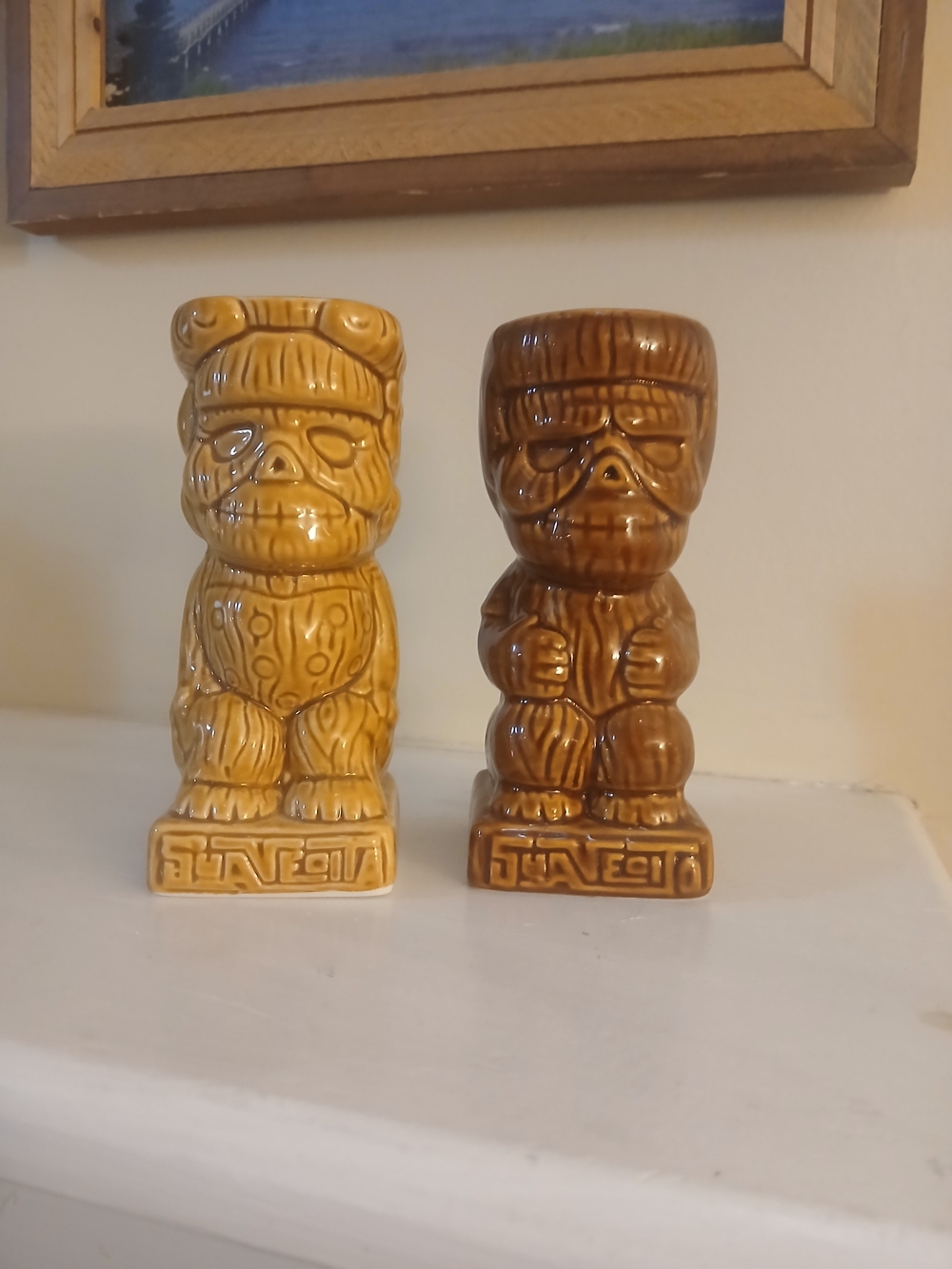 Suavecito Ceramic Tiki Mugs – Yellow and Brown Set